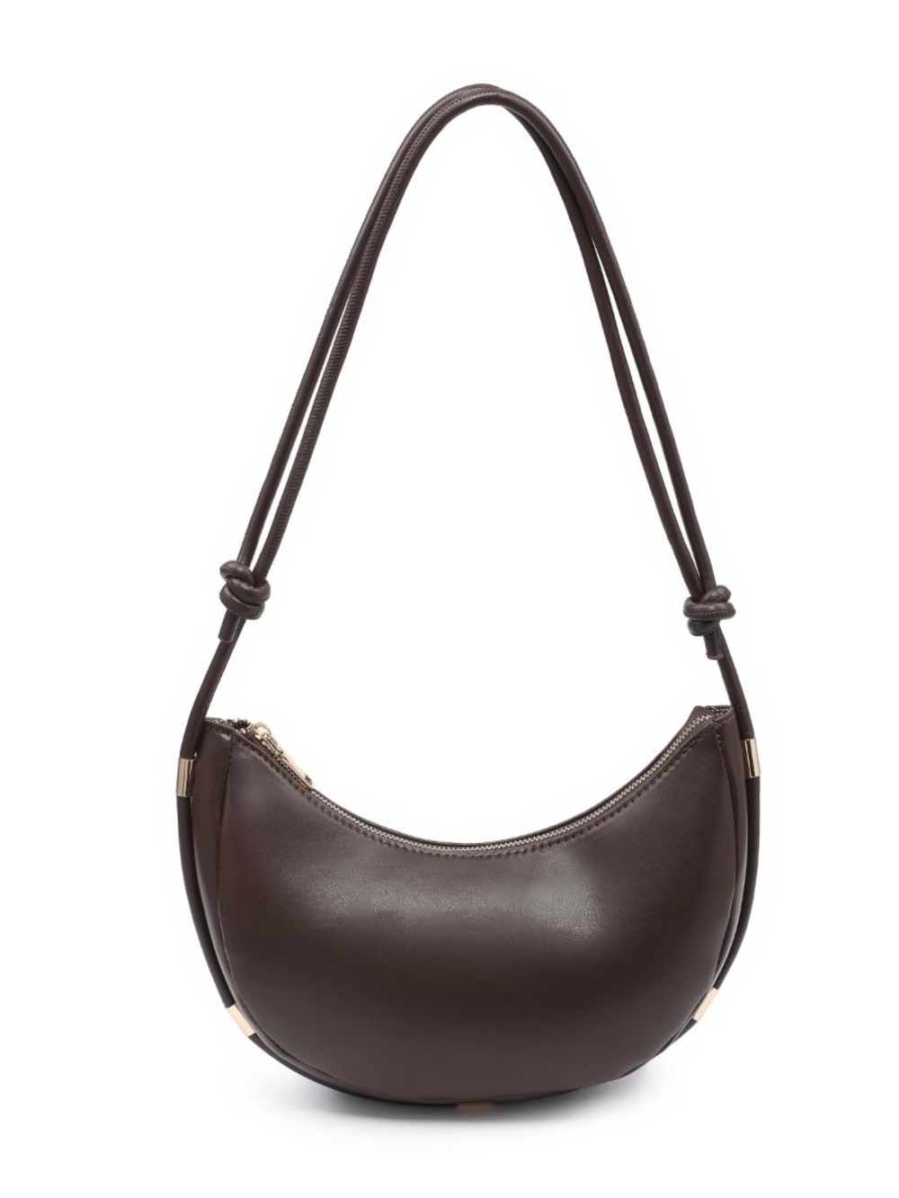 Classic Crescent Women's Murphy Espresso Vegan Leather Crossbody Shoulder Bag - Picture 1 of 6